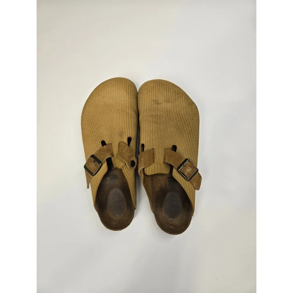 Birkenstock Boston Clogs Mens 43 10 Cork Brown Corduroy Suede Mules 1026155